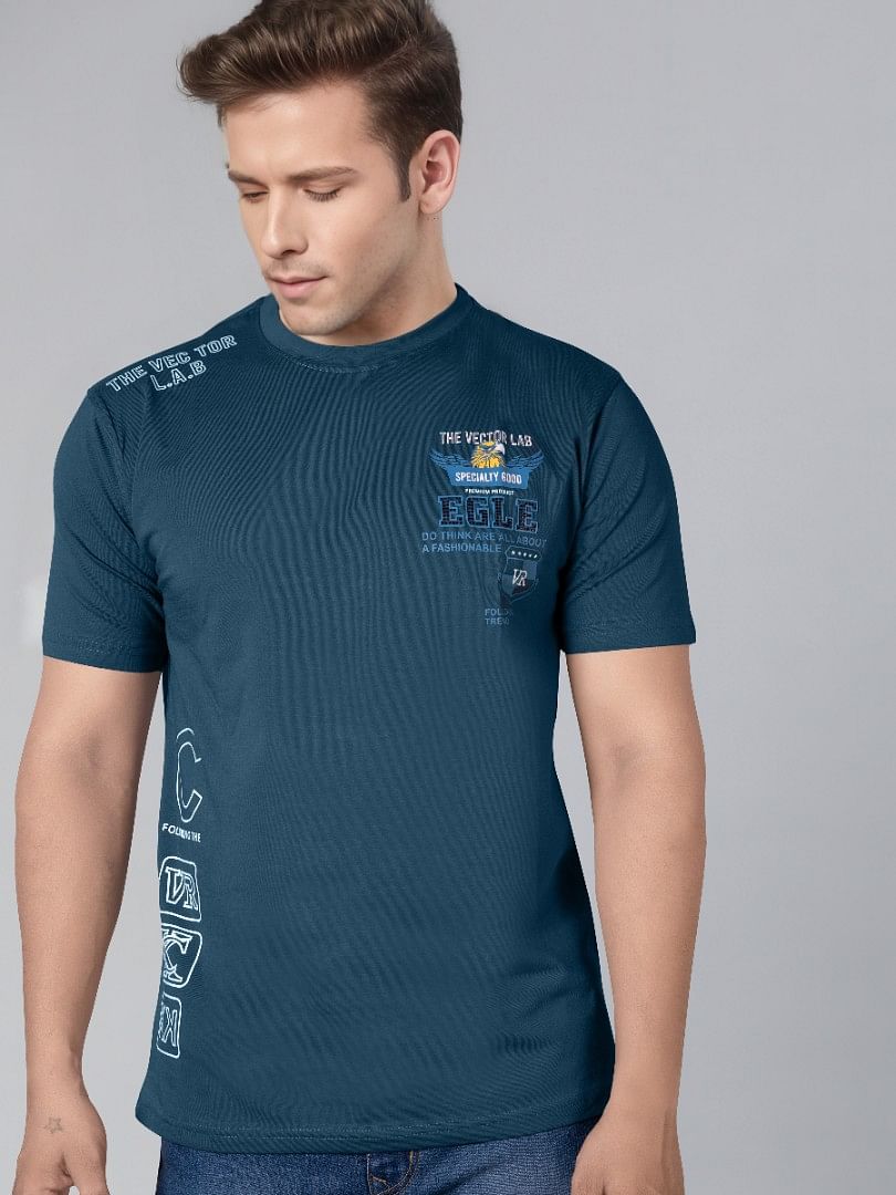 Authenzaa Round Neck T-Shirt GKRNT014 Denim 
