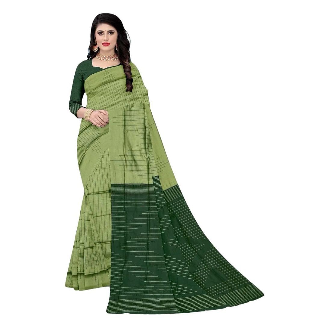 Authenzaa Women Saree ASWS059 Pista 