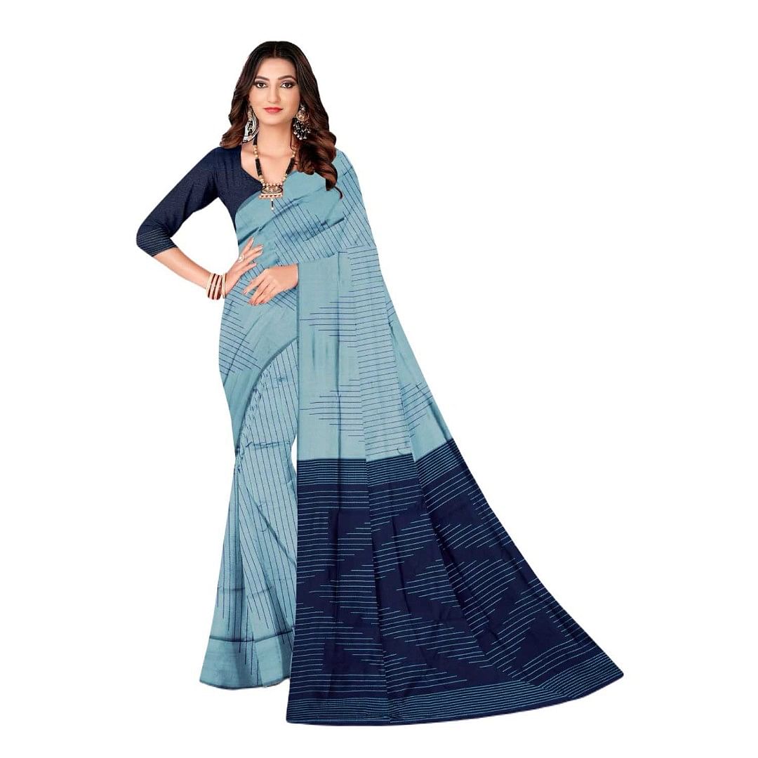 Authenzaa Women Saree ASWS059  Sky 