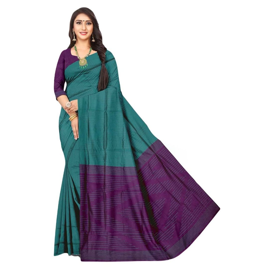 Authenzaa Women Saree ASWS059  Rama 