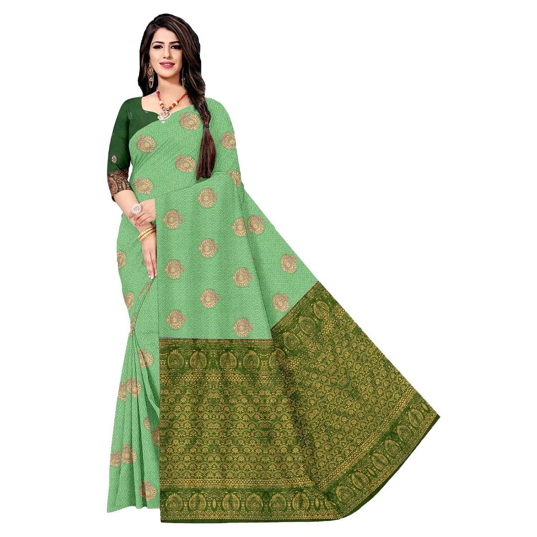 Authenzaa Women Saree ASWS061 Sky 