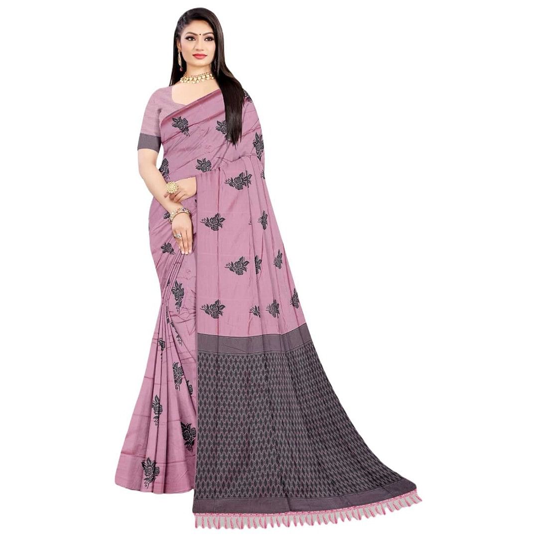Authenzaa Women Saree ASWS063 Pink 
