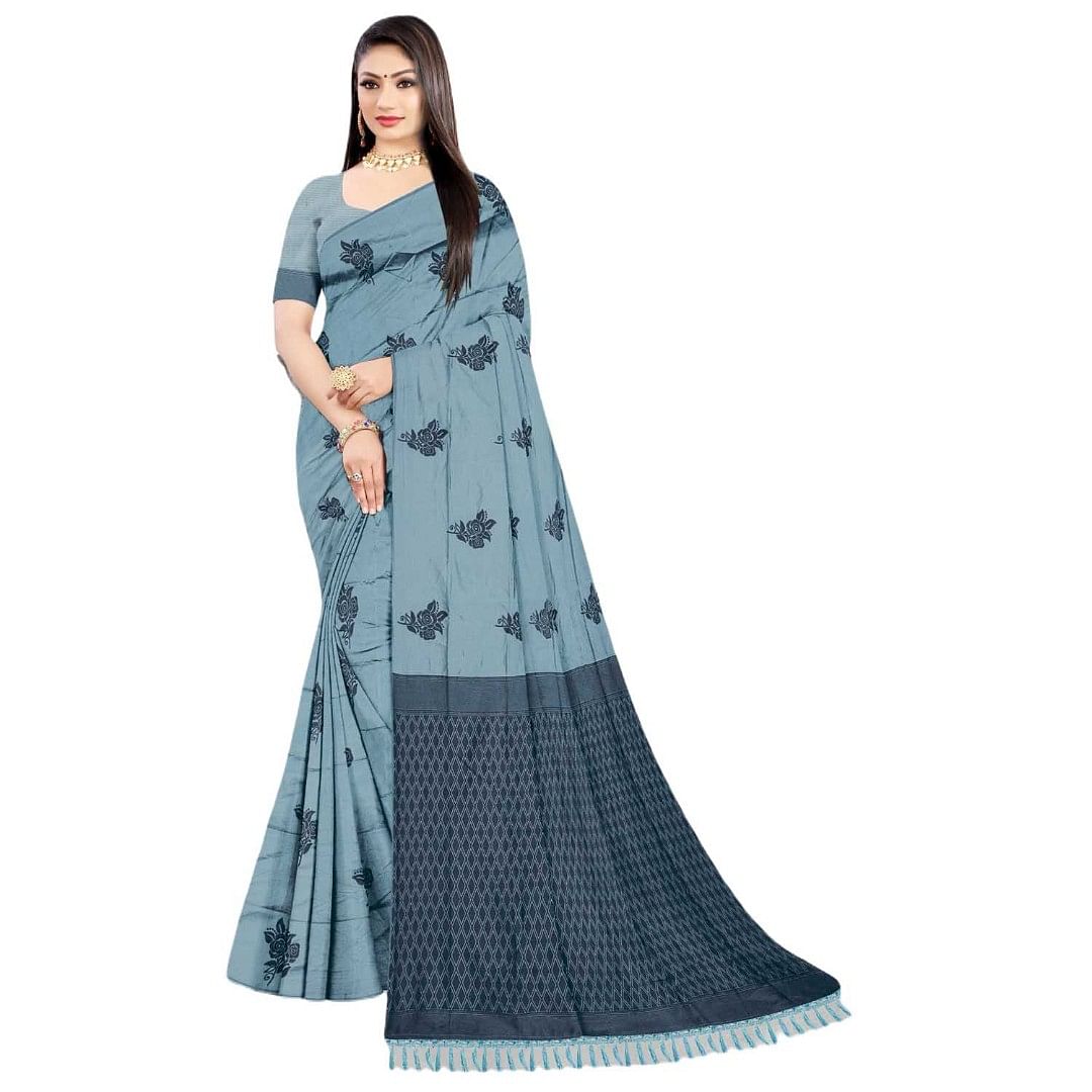Authenzaa Women Saree ASWS063 Sky 