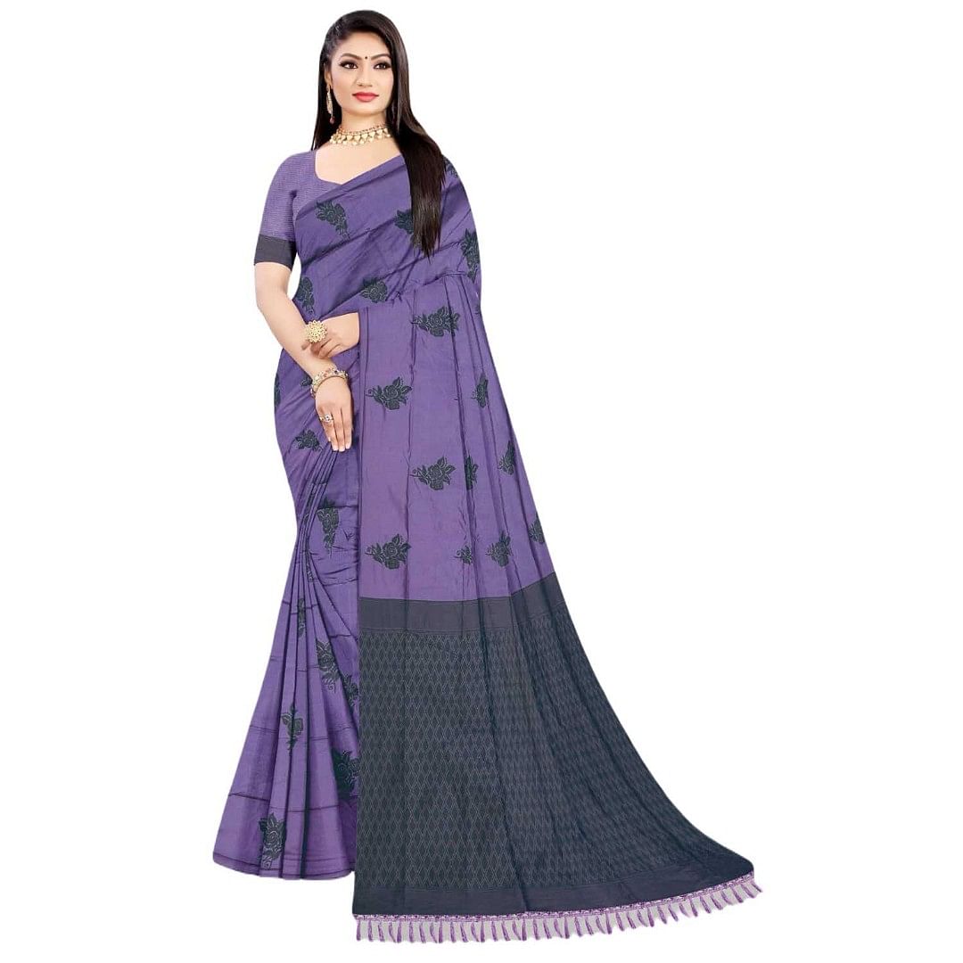 Authenzaa Women Saree ASWS063 Lavender 