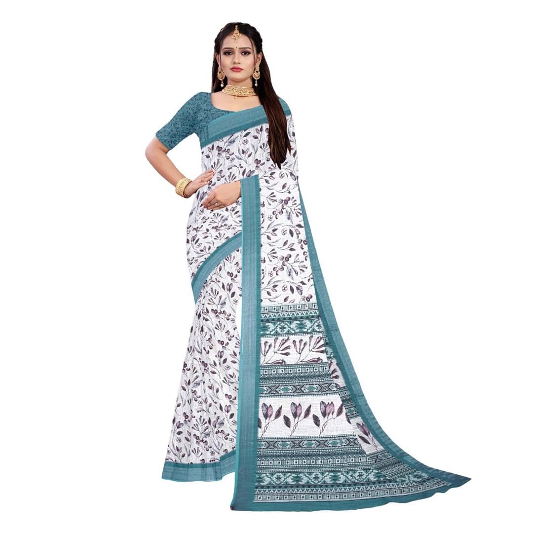 Authenzaa Women Saree ASWS066 Rama 