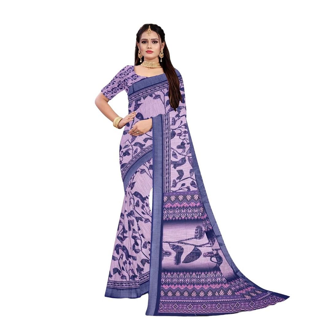Authenzaa Women Saree ASWS068 Carrot 