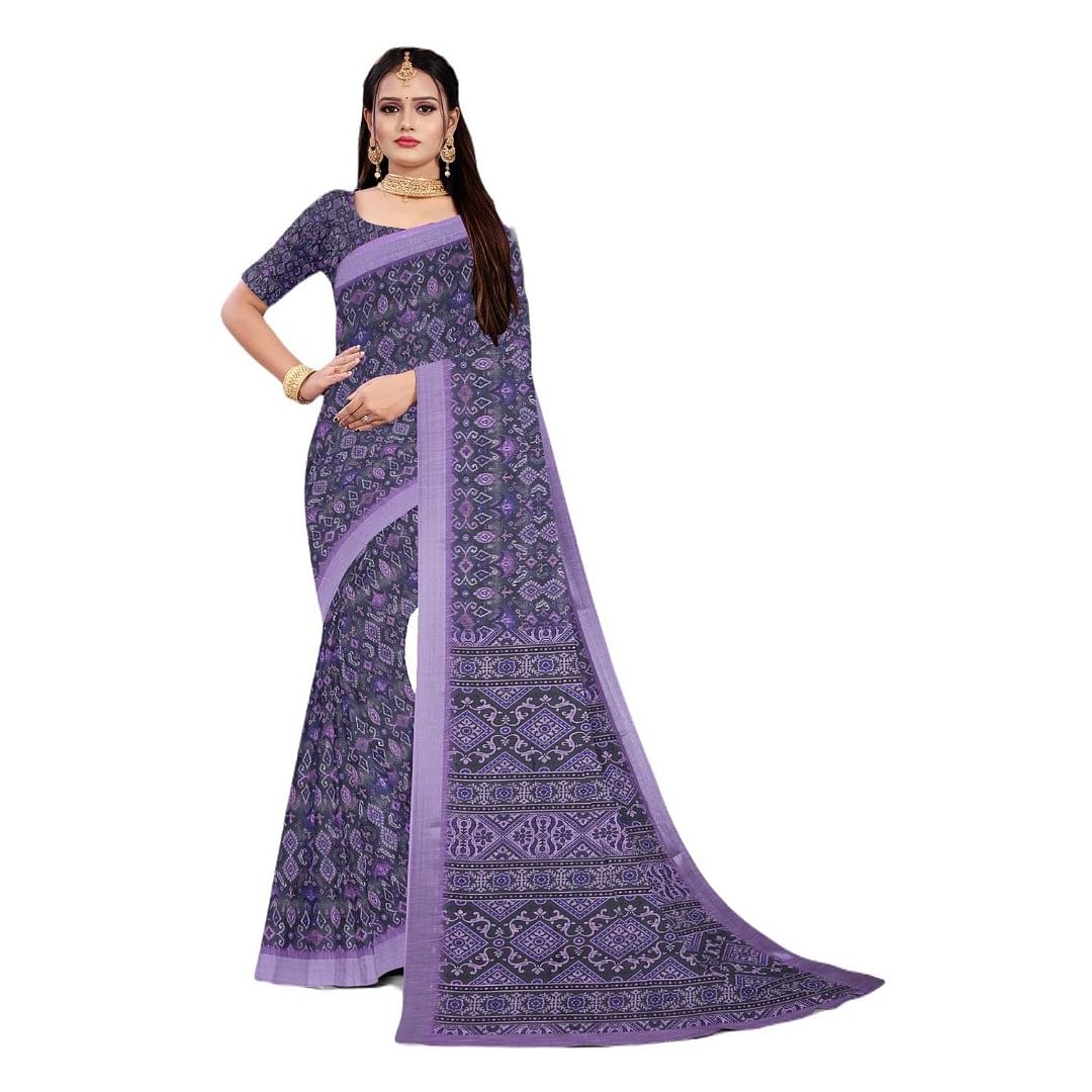 Authenzaa Women Saree ASWS070 Purple 