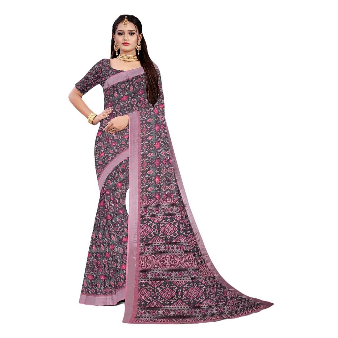 Authenzaa Women Saree ASWS070 Carrot 