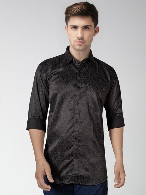 Authenzaa Men Casual Shirt SFCS103 Printed Black 