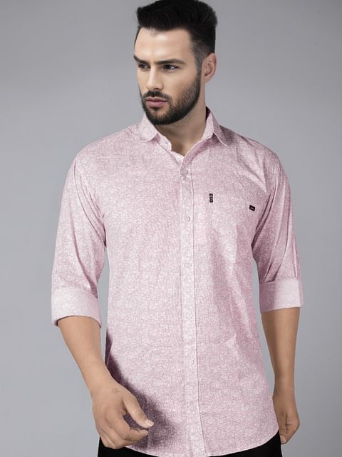 Authenzaa Men Casual Shirt SFCS099 Printed Pink 