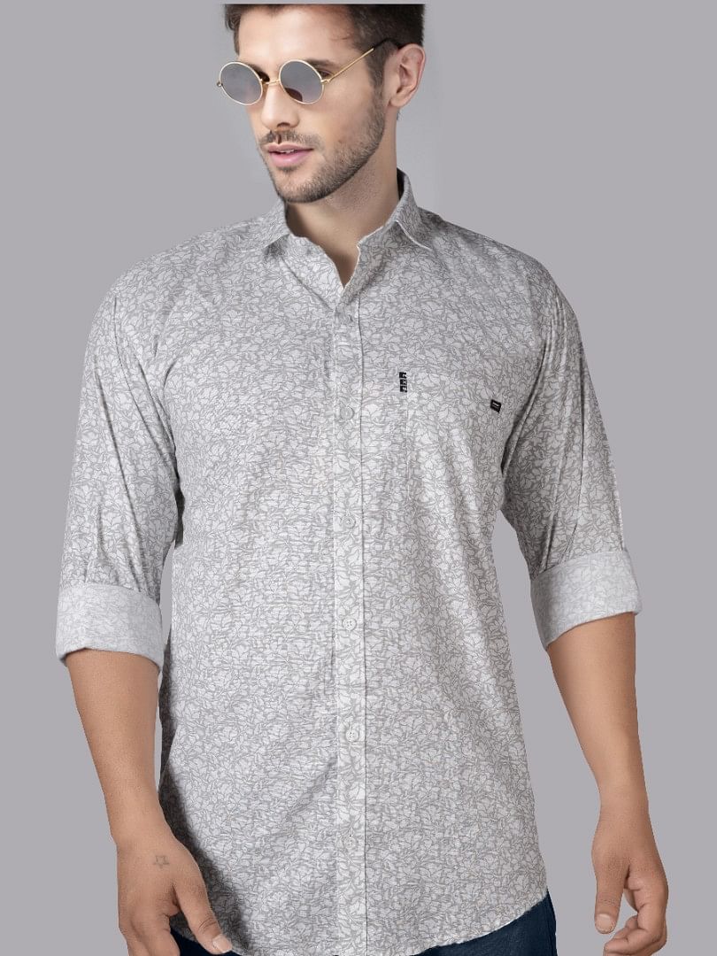 Authenzaa Men Casual Shirt SFCS101 Printed Green 