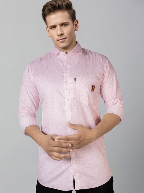 Authenzaa Men Casual Shirt SFCS096 Printed Pink 