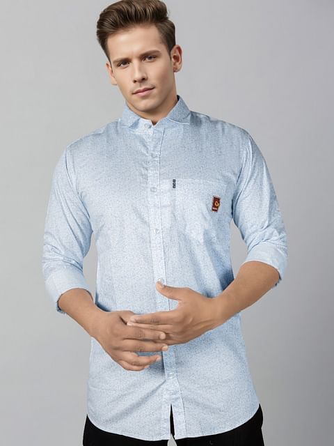 Authenzaa Men Casual Shirt SFCS097 Printed Blue 