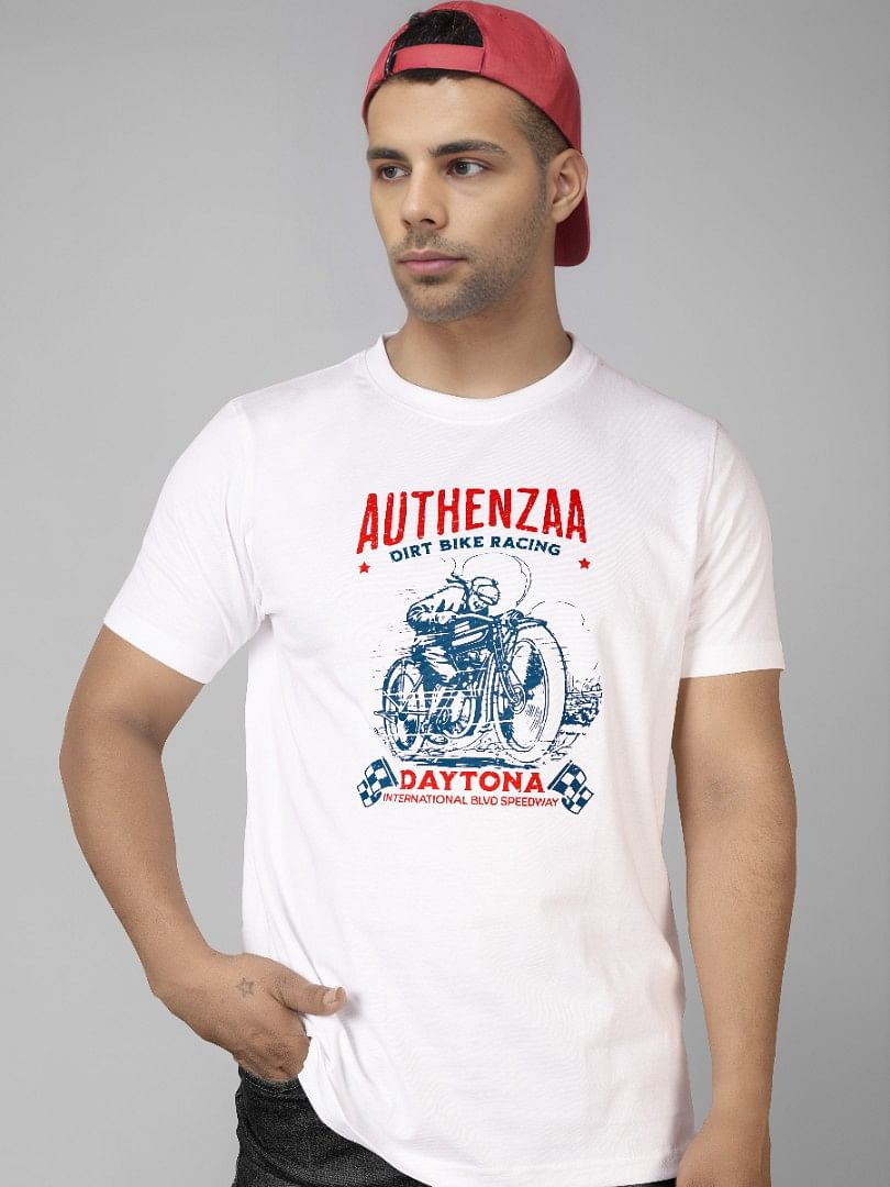 Authenzaa Men Round Neck T-Shirt SFRNT037 White 