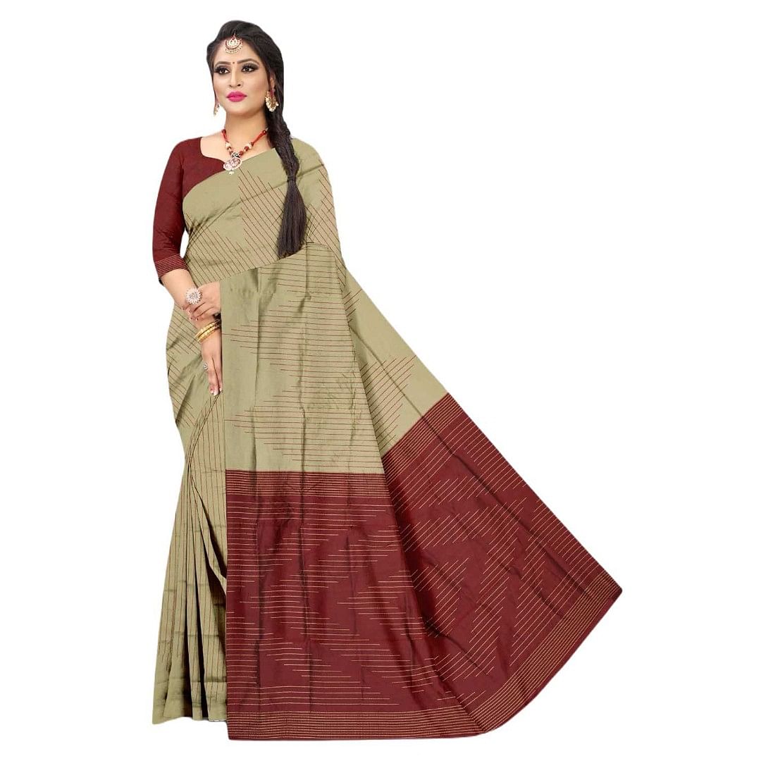 Authenzaa Women Saree ASWS059  Skin 