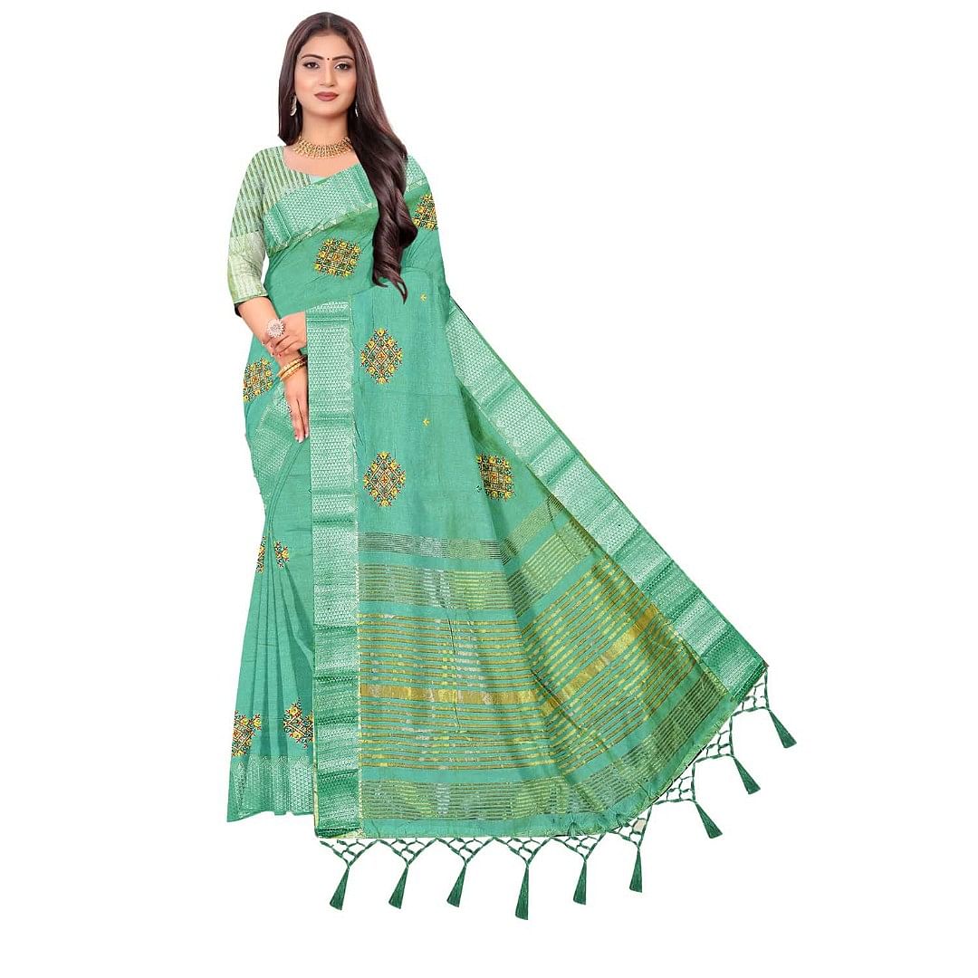 Authenzaa Women Saree ASWS065 Rama 