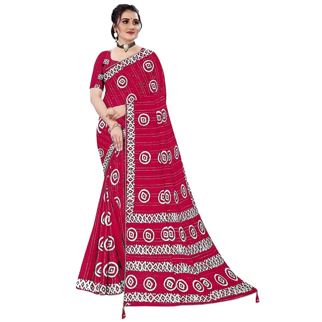 Authenzaa Women Saree ASWS093 Carrot 