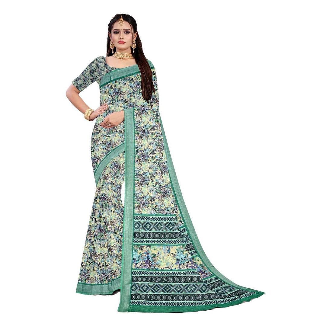 Authenzaa Women Saree ASWS082 Rama 