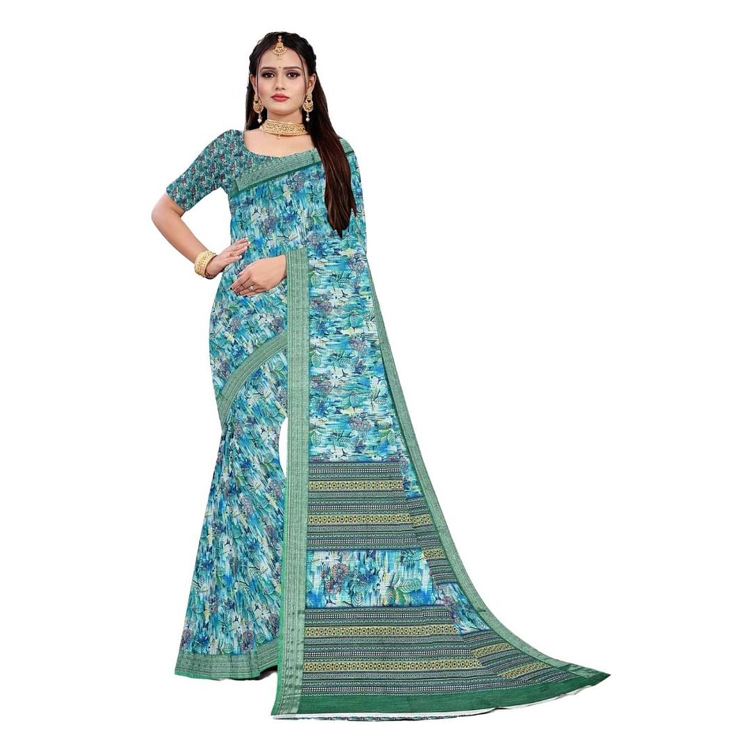 Authenzaa Women Saree ASWS084 Rama 