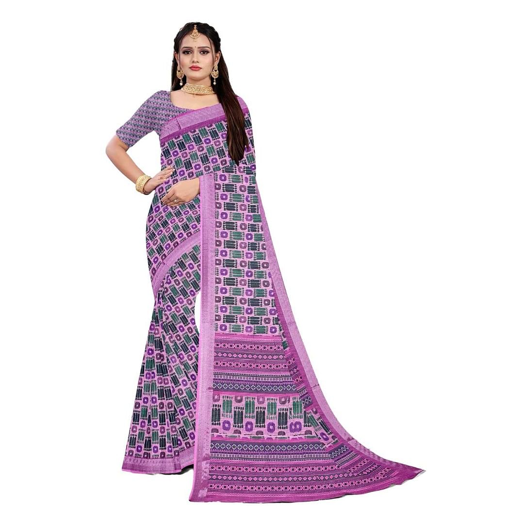 Authenzaa Women Saree ASWS085 Wine 