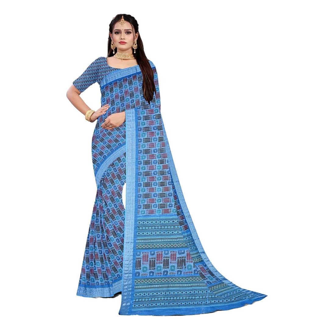 Authenzaa Women Saree ASWS085 Blue 