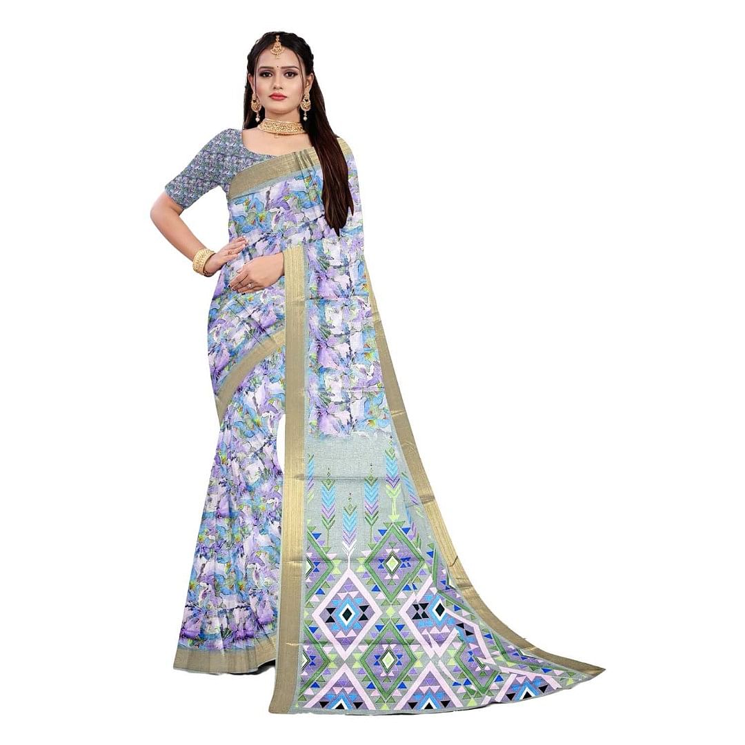 Authenzaa Women Saree ASWS087 Pista 