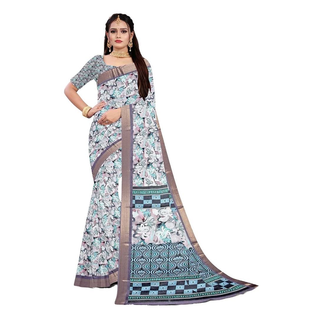 Authenzaa Women Saree ASWS088 Rama 