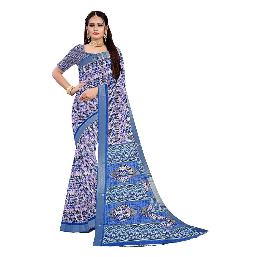 Authenzaa Women Saree ASWS089 Blue 