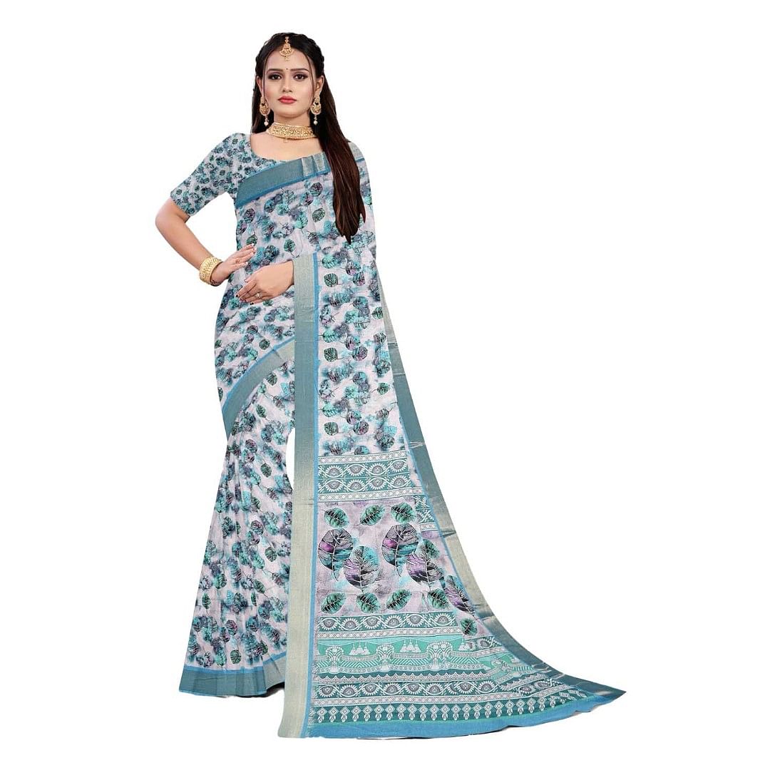 Authenzaa Women Saree ASWS090 Rama 