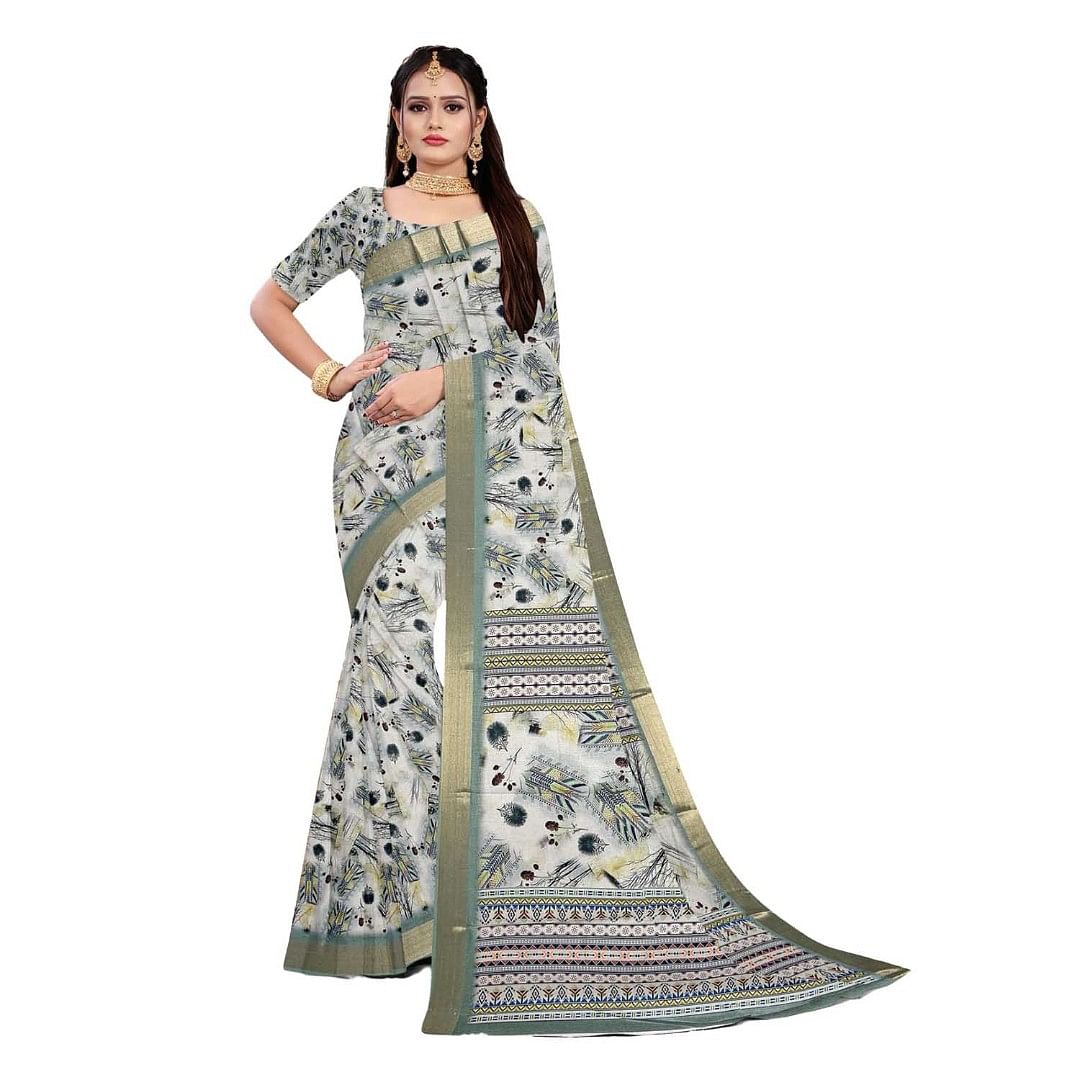 Authenzaa Women Saree ASWS092 Pista 
