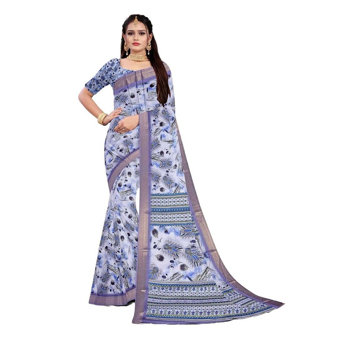 Authenzaa Women Saree ASWS092 Violet 