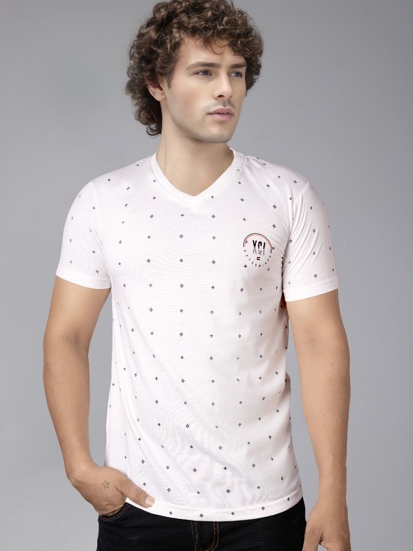 Authenzaa V Neck T-Shirt GKVNT001 White 