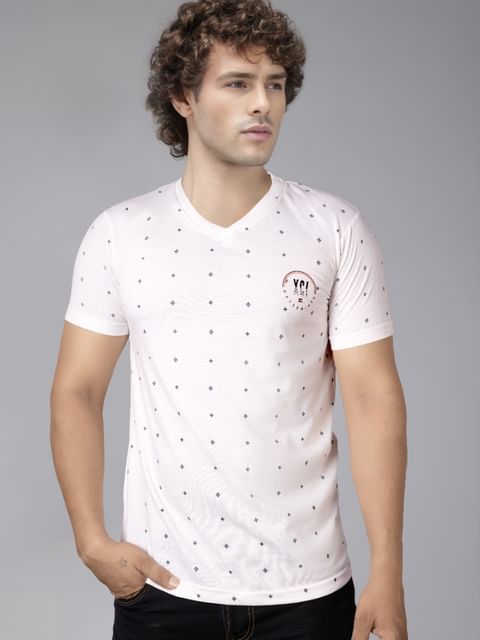 Authenzaa V Neck T-Shirt GKVNT001 White 