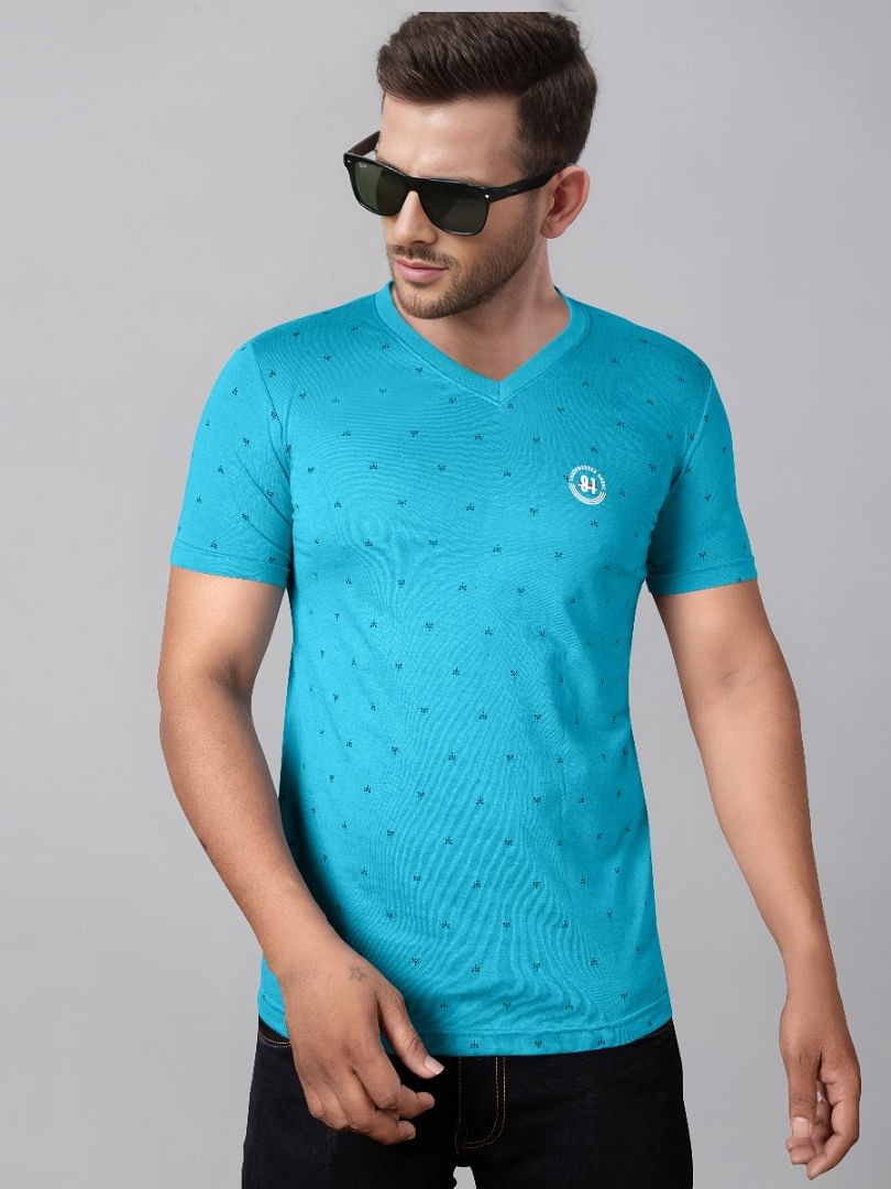 Authenzaa V Neck T-Shirt GKVNT005 Royal 