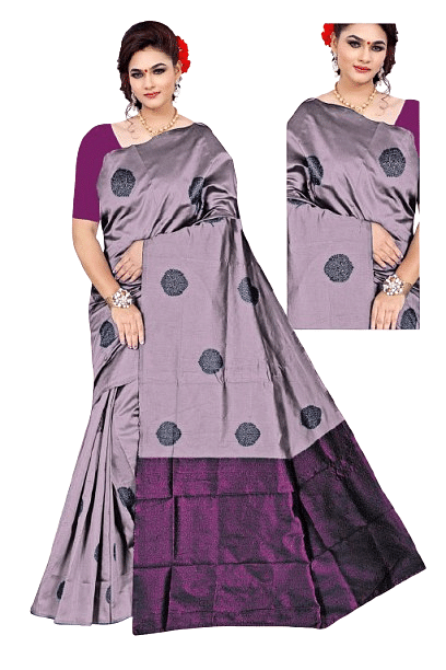 Authenzaa Women Saree ASWS055  Purple 