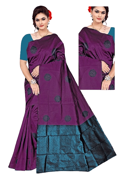 Authenzaa Women Saree ASWS055  Wine 