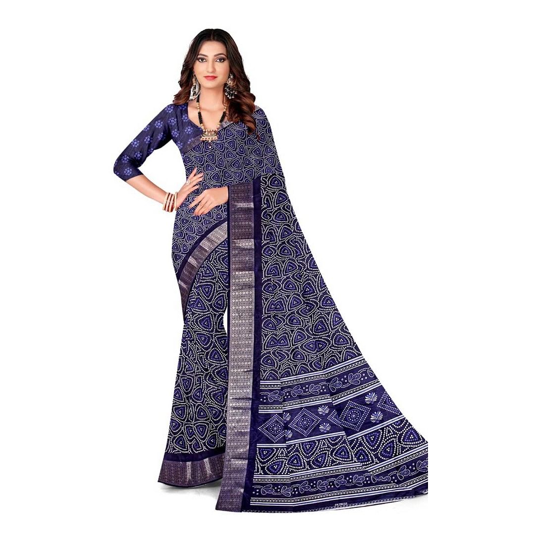Authenzaa Women Saree ASWS095 Blue 
