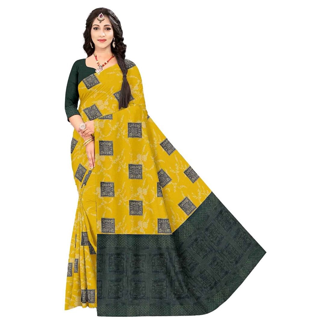 Authenzaa Women Saree ASWS056  Musturd 