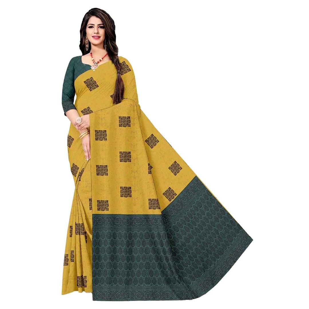 Authenzaa Women Saree ASWS060  Musturd 
