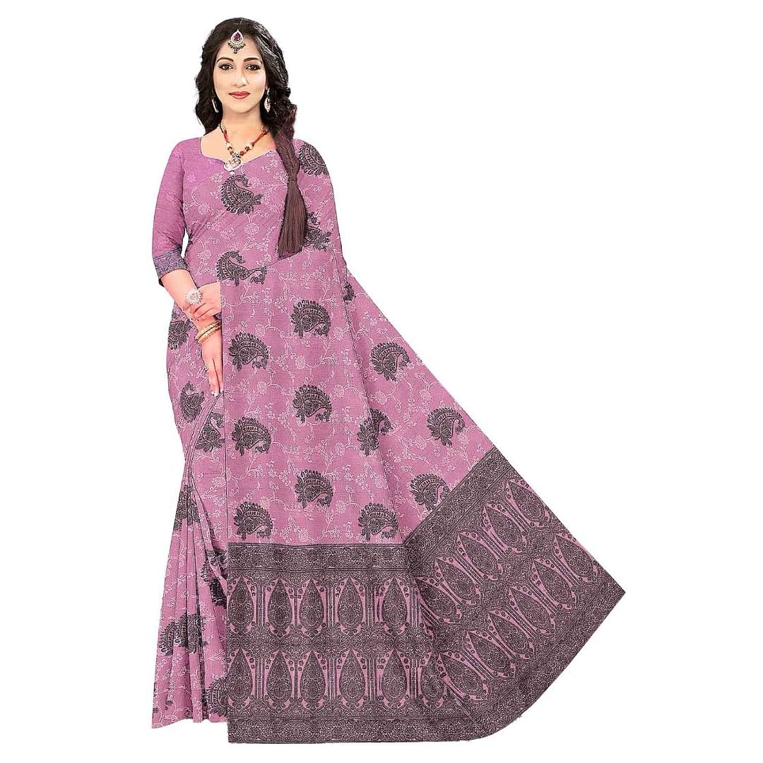 Authenzaa Women Saree ASWS064 Pink 