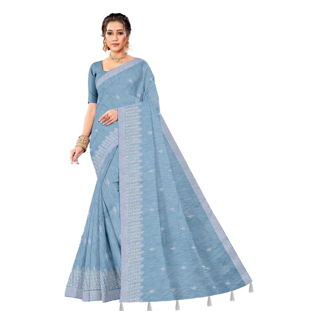 Authenzaa Women Saree ASWS074 Turqoise 