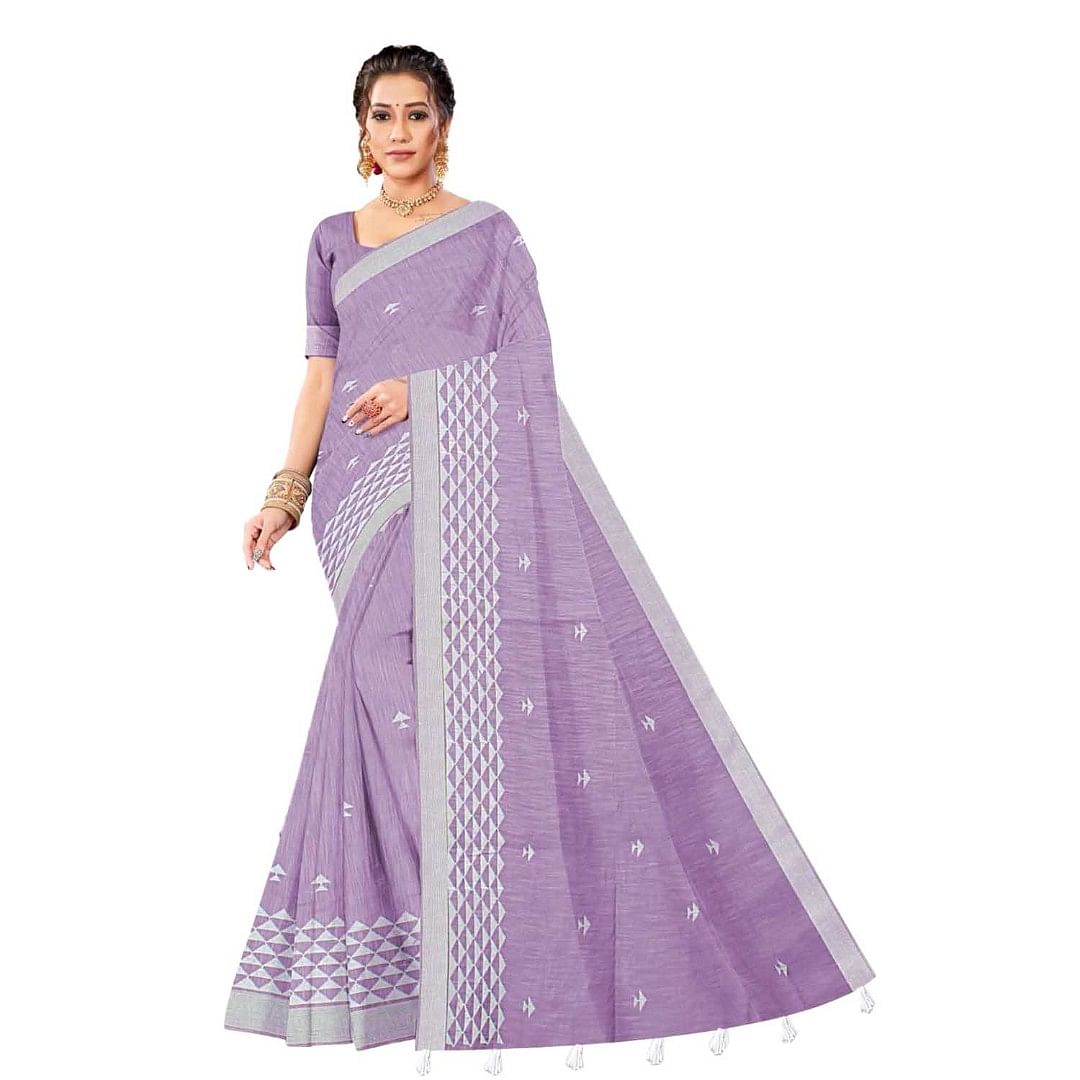 Authenzaa Women Saree ASWS079 Purple 