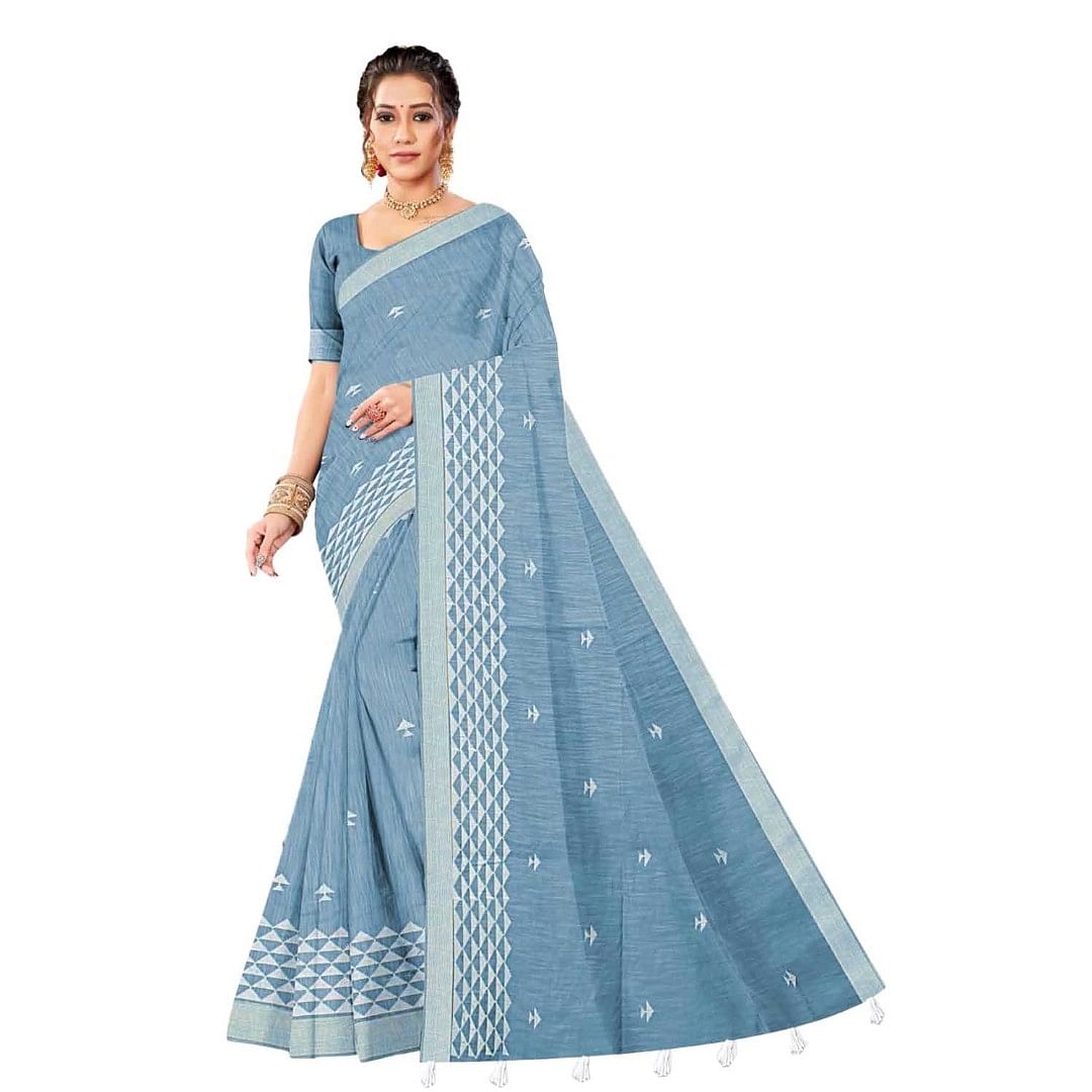 Authenzaa Women Saree ASWS079 Turqoise 