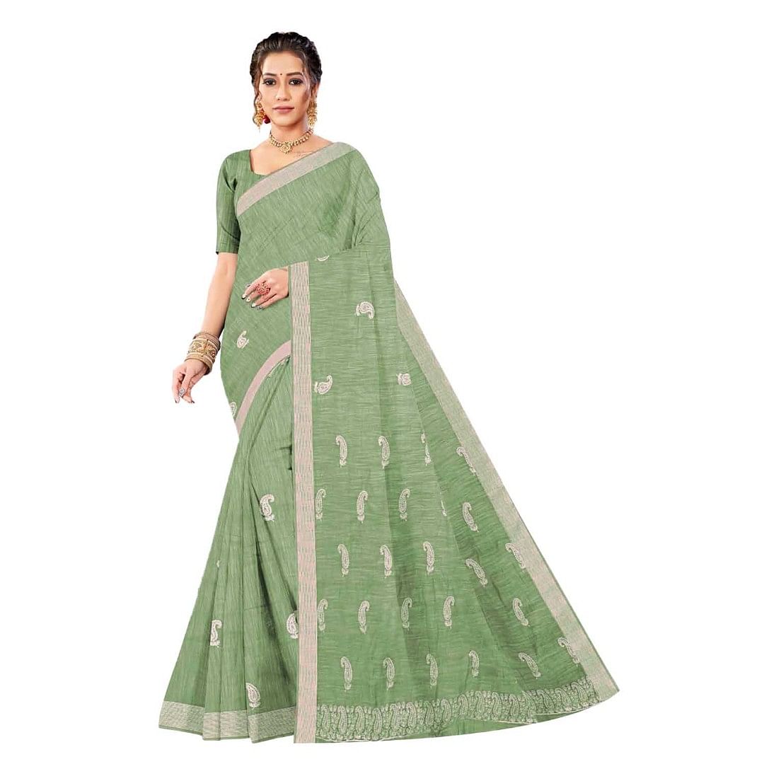 Authenzaa Women Saree ASWS078 Green 