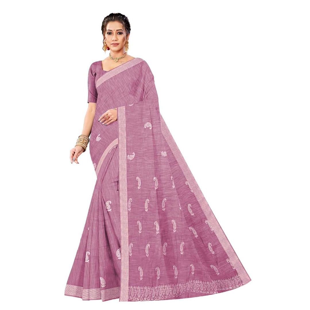 Authenzaa Women Saree ASWS078 Peach 