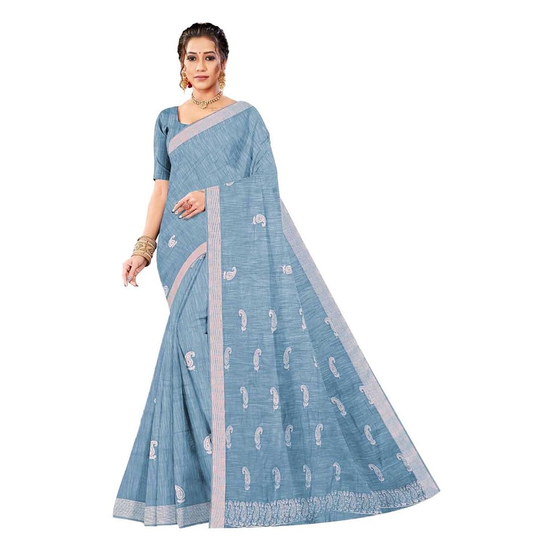 Authenzaa Women Saree ASWS078 Turqoise 