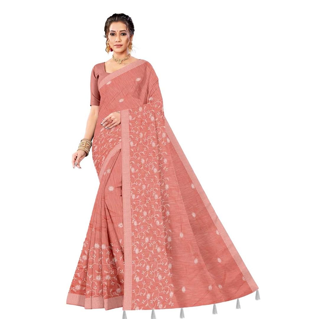 Authenzaa Women Saree ASWS076 Pink 