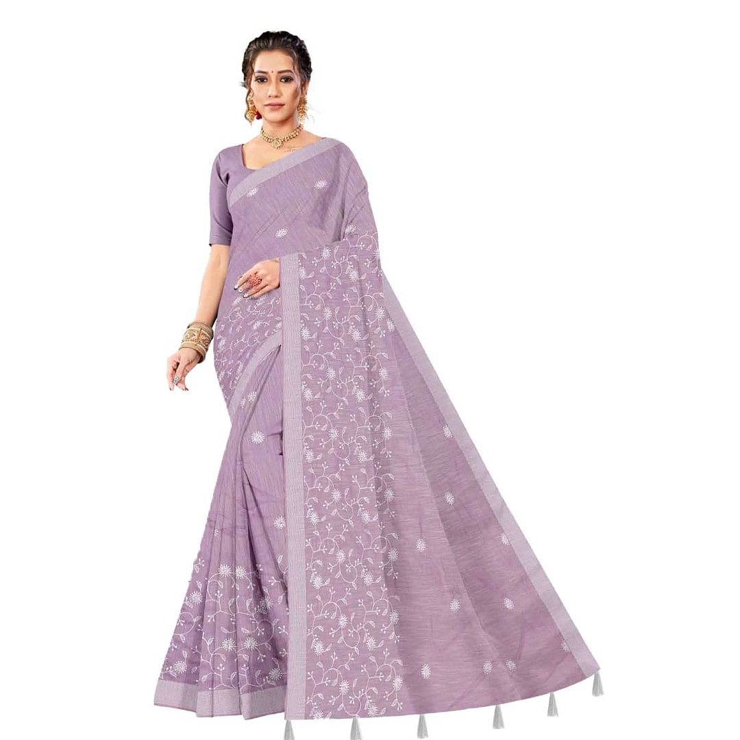 Authenzaa Women Saree ASWS076 Peach 