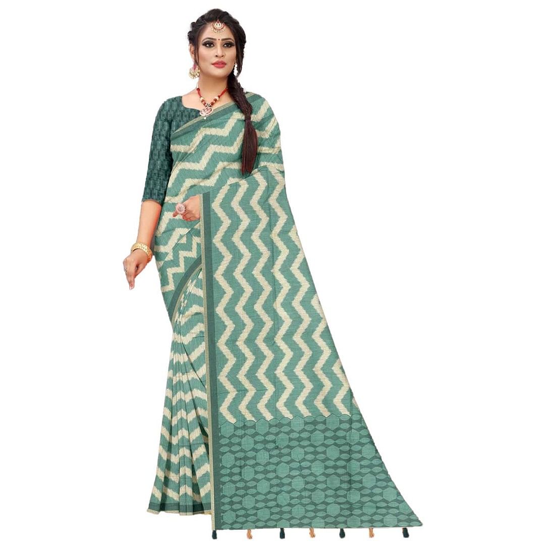 Authenzaa Women Saree ASWS071 Rama 