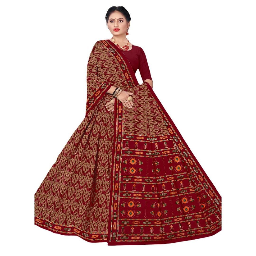 Authenzaa Women Cotton Saree JMDCS070 Jam 